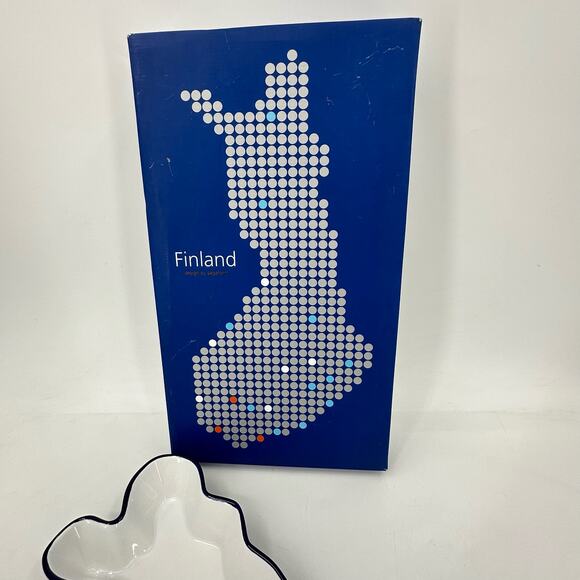 Sagaform Finland Scandinavian Design Serving Candy Bowl Dish NIB Blue White - Picture 3 of 10